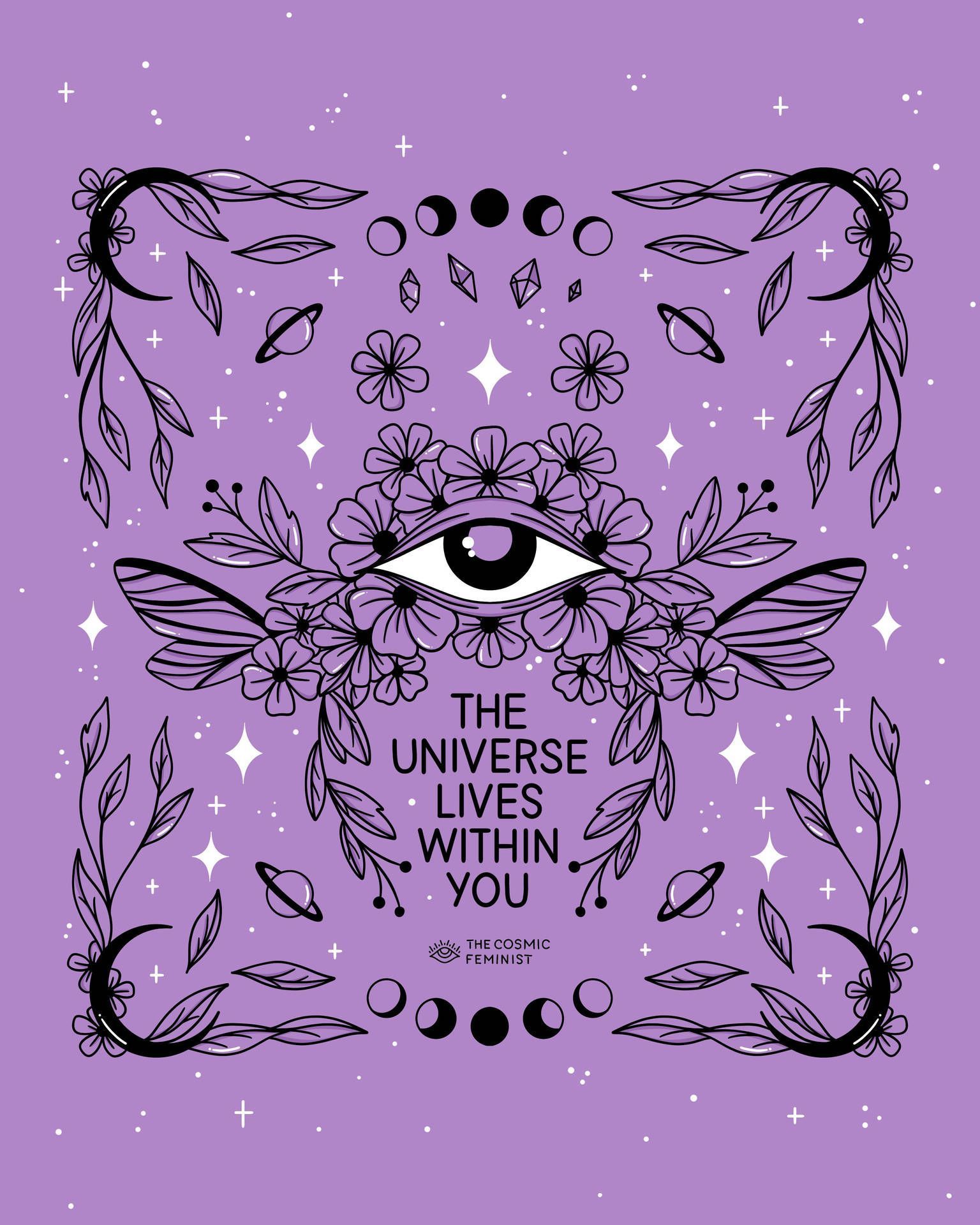 1536x1920 Witchy Aesthetic Purple Eye Wallpaper
