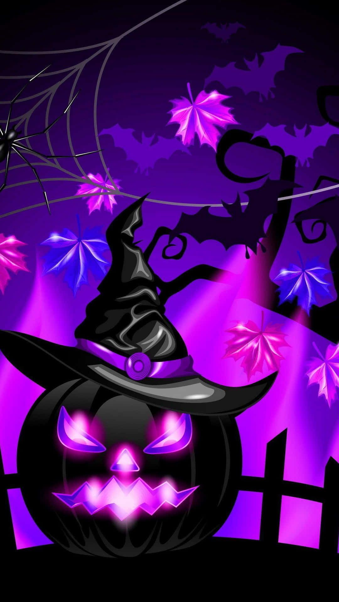 1080x1920 Download Purple Halloween Pumpkin Witch