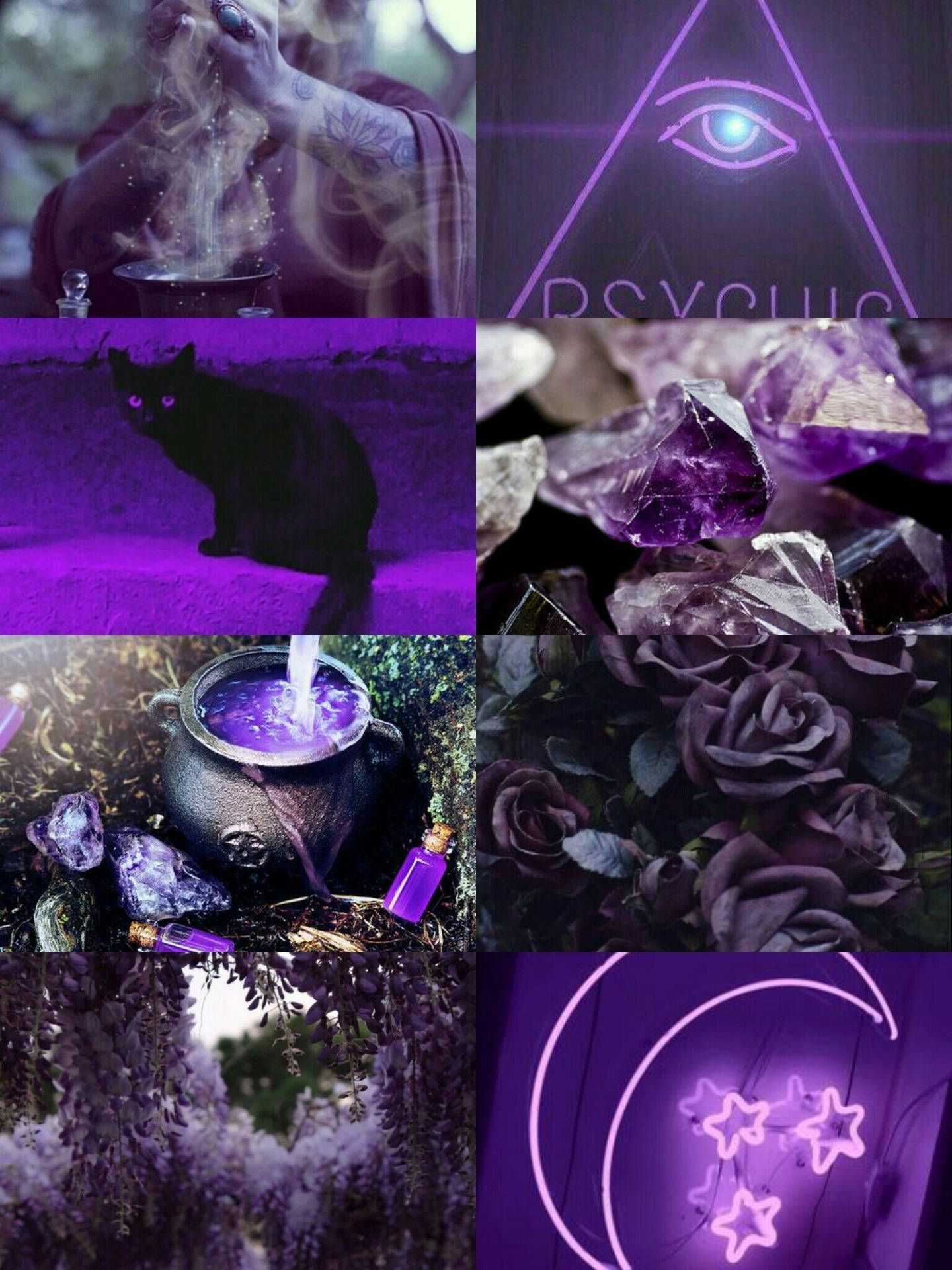 1440x1920 Purple Witchy Aesthetic Wallpaper