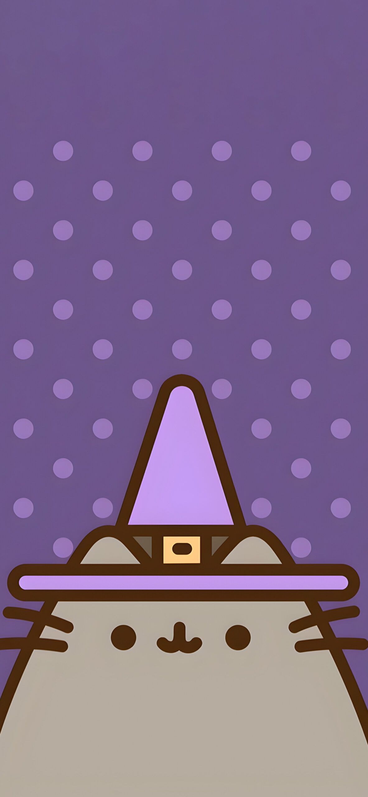 1183x2560 Pusheen Witchy Vibes Purple Wallpaper