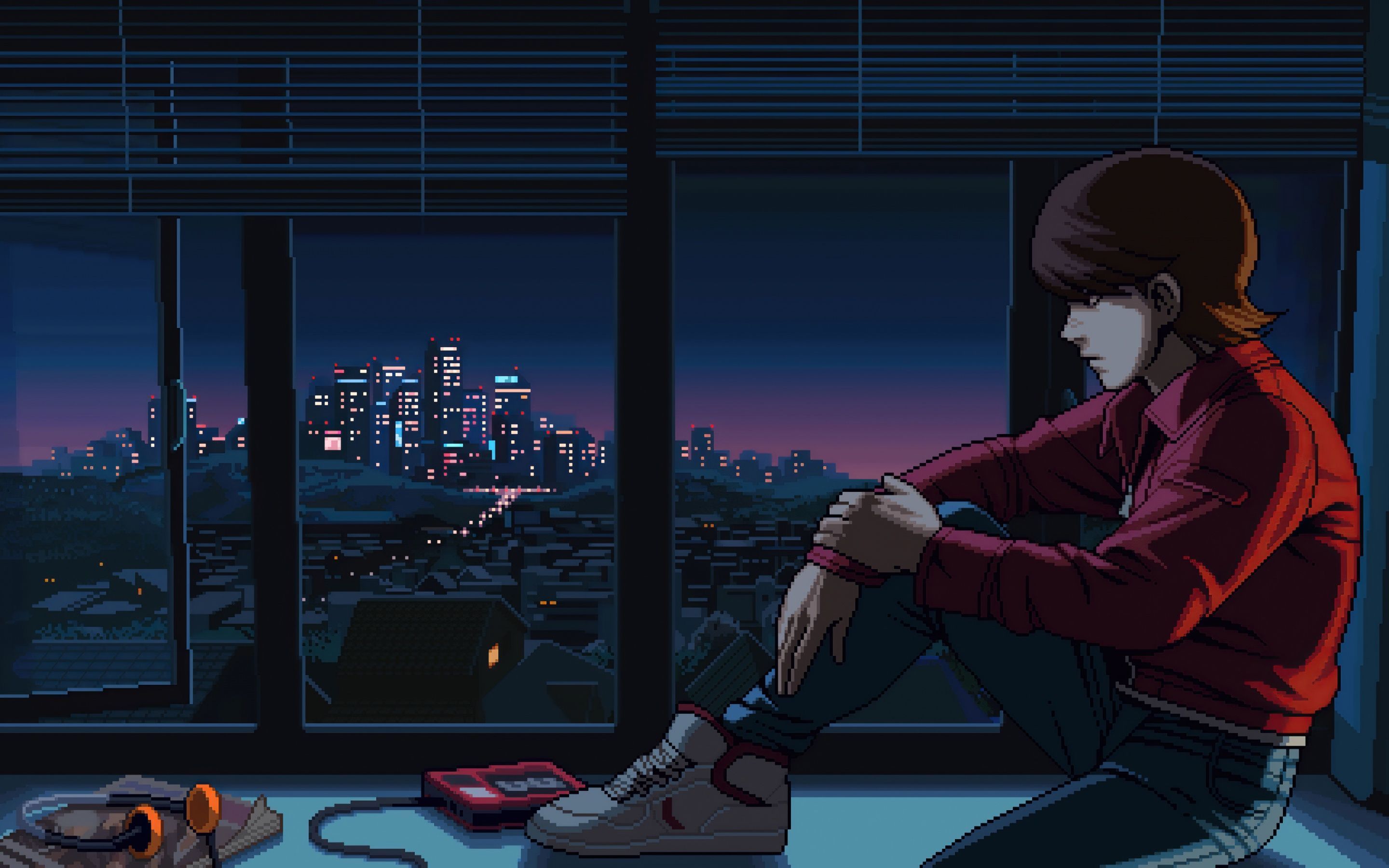 2880x1800 Lofi boy Wallpaper 4K, Pixel art, Retro