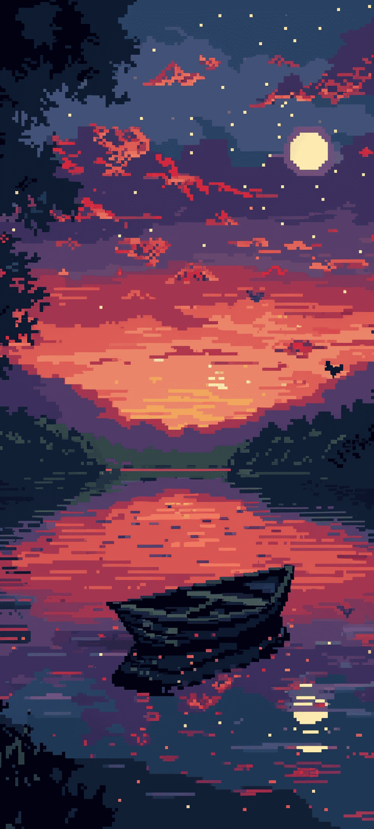 736x1632 Pixel Art Phone Wallpaper