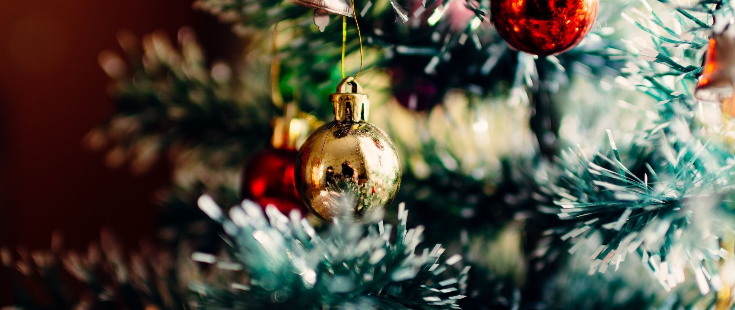 2560x1080 Christmas decoration Wallpaper 4K