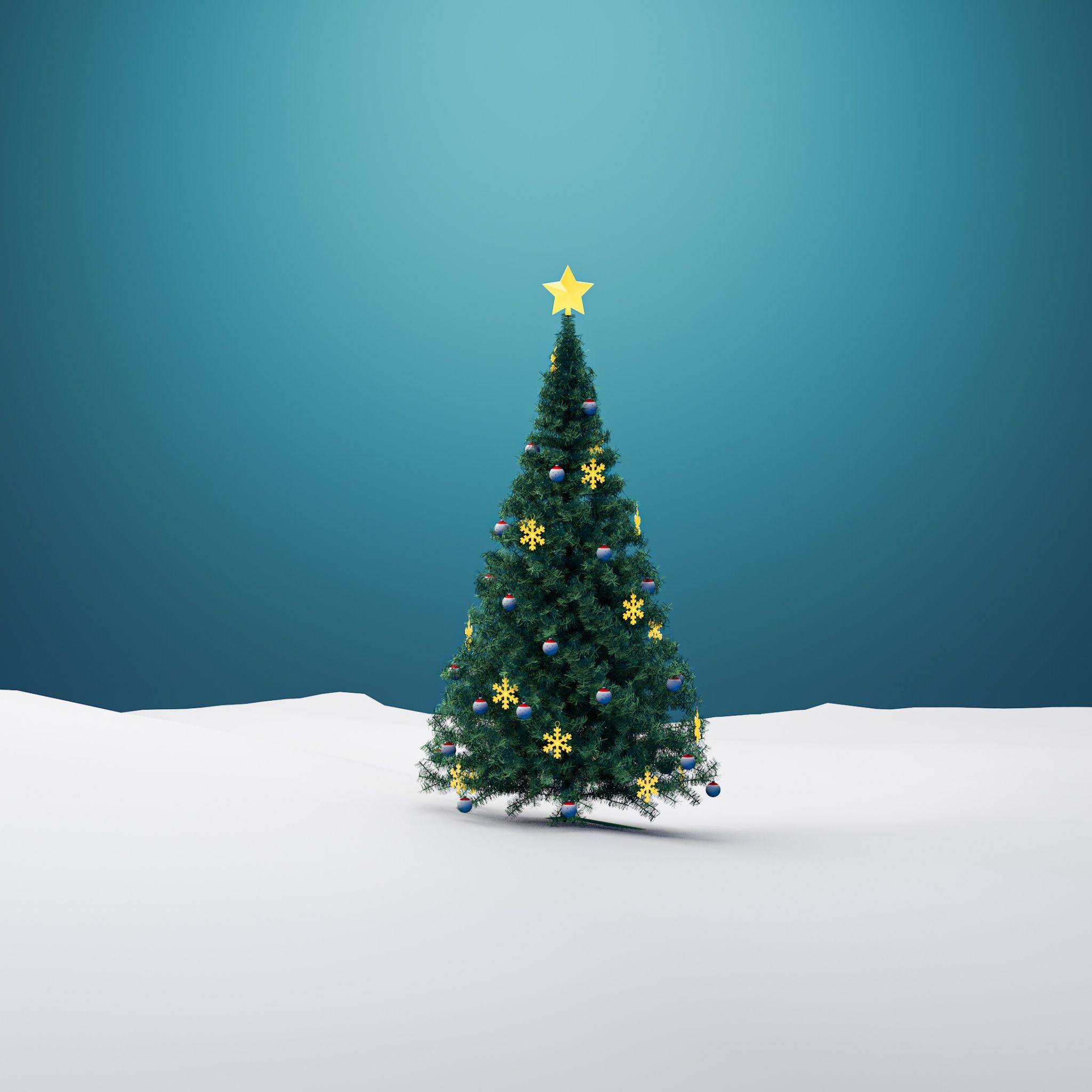 2048x2048 Christmas tree Wallpaper 4K, Minimalist