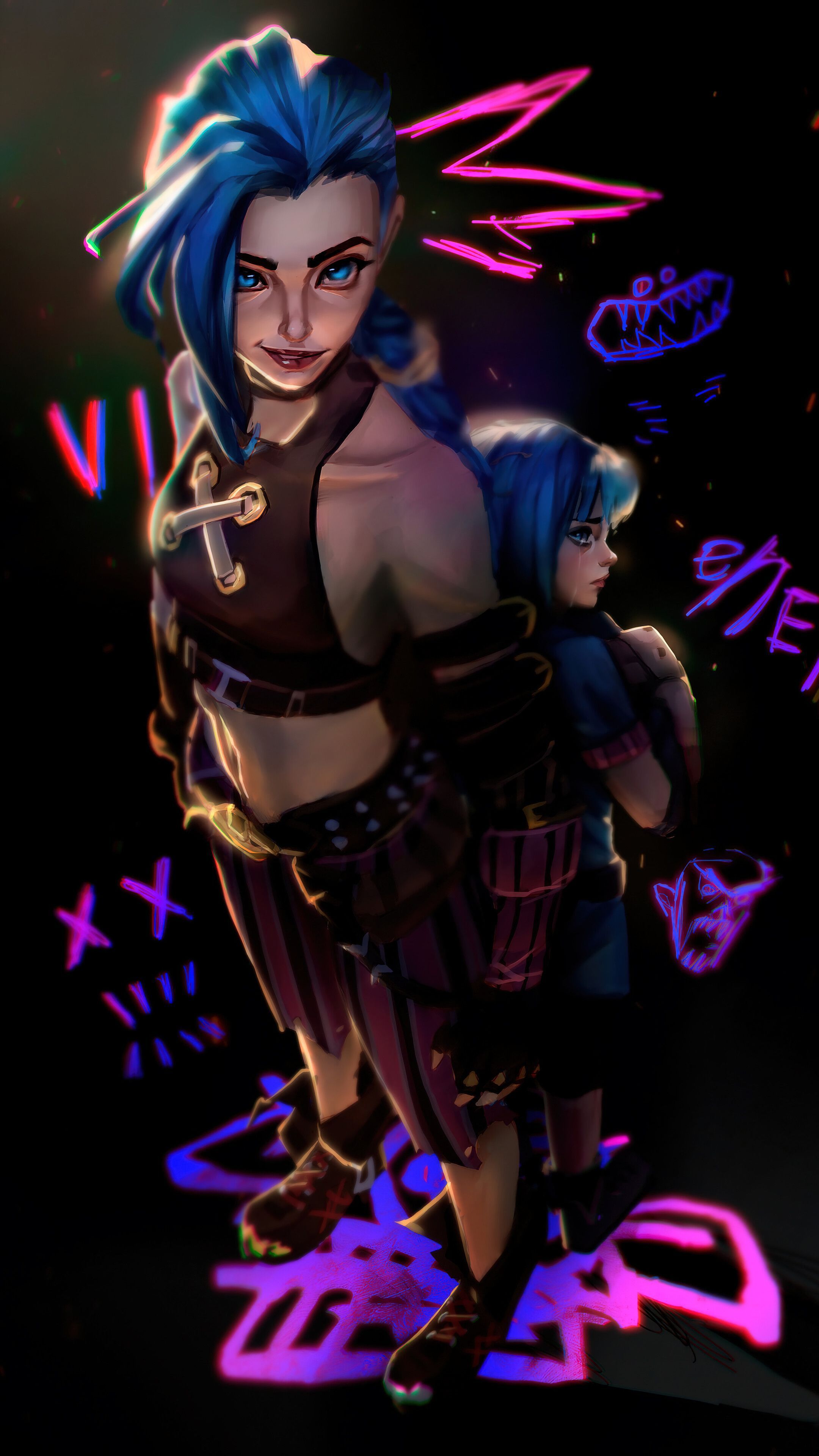 2160x3840 Arcane Jinx Wallpaper iPhone Phone 4K