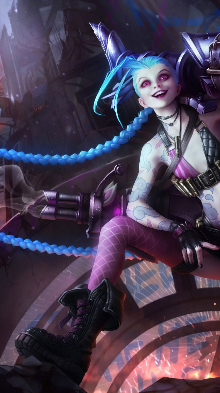 750x1334 Jinx Wallpaper 4K, Artwork, League