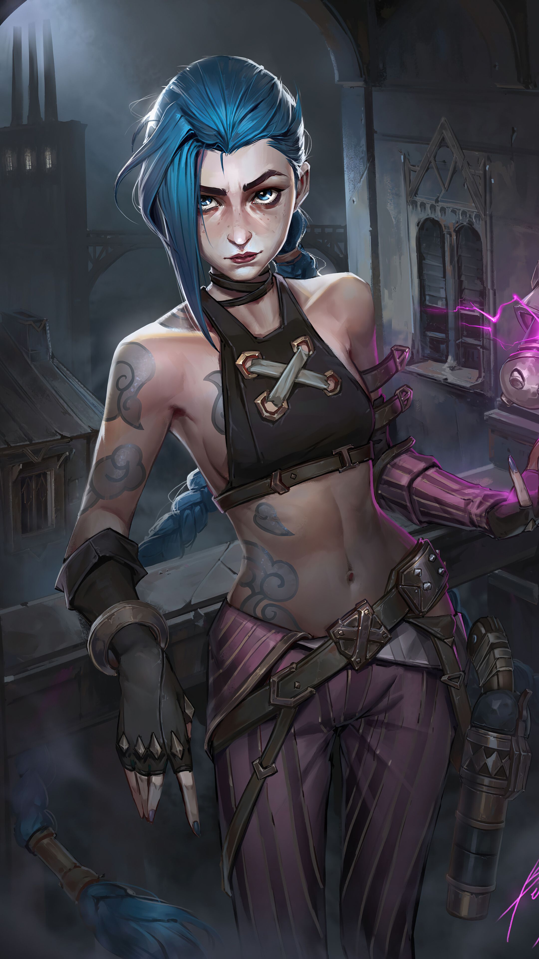 2160x3840 Jinx LoL Arcane Wallpaper iPhone Phone