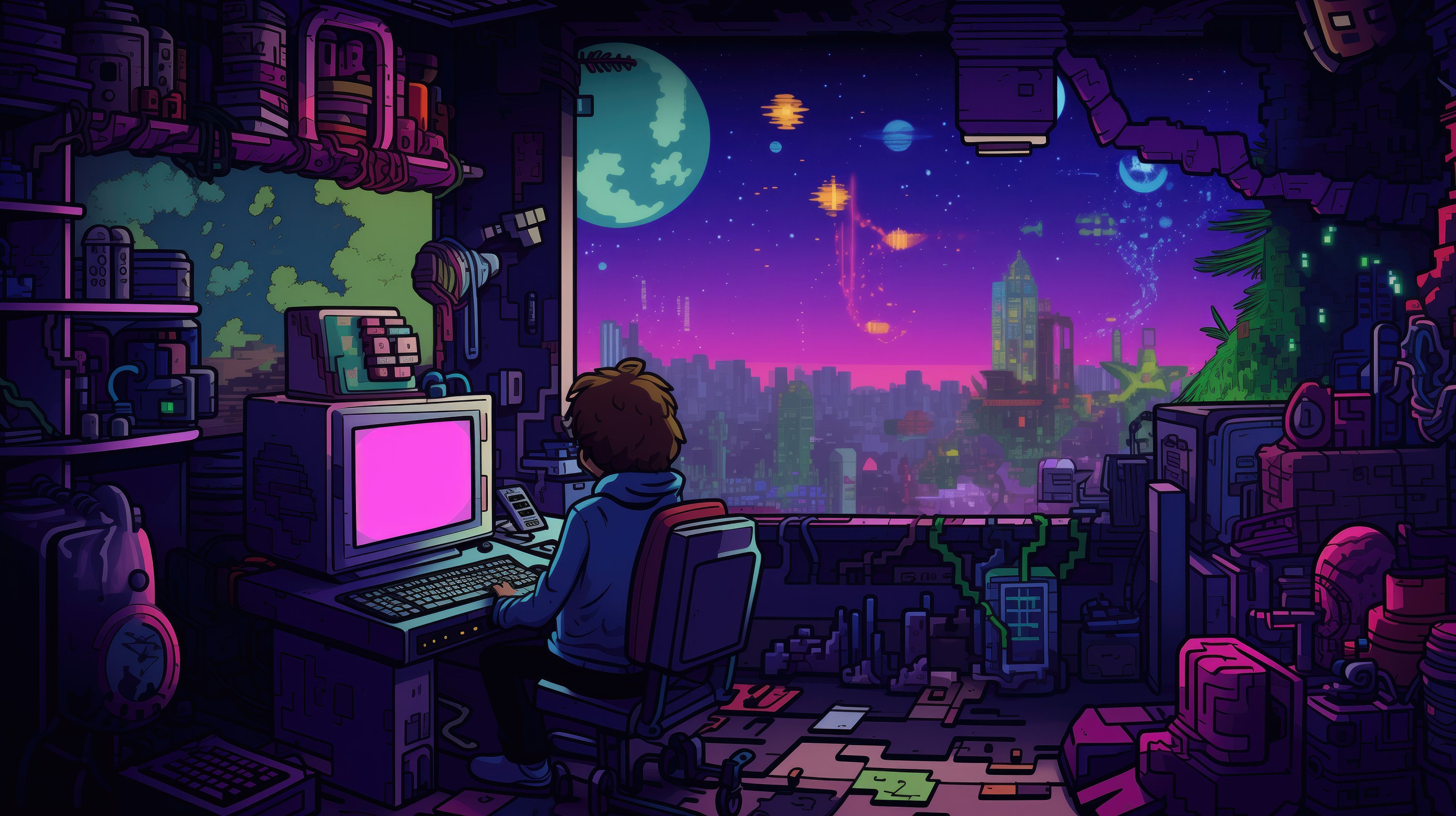 3840x2152 PC Lofi Wallpaper