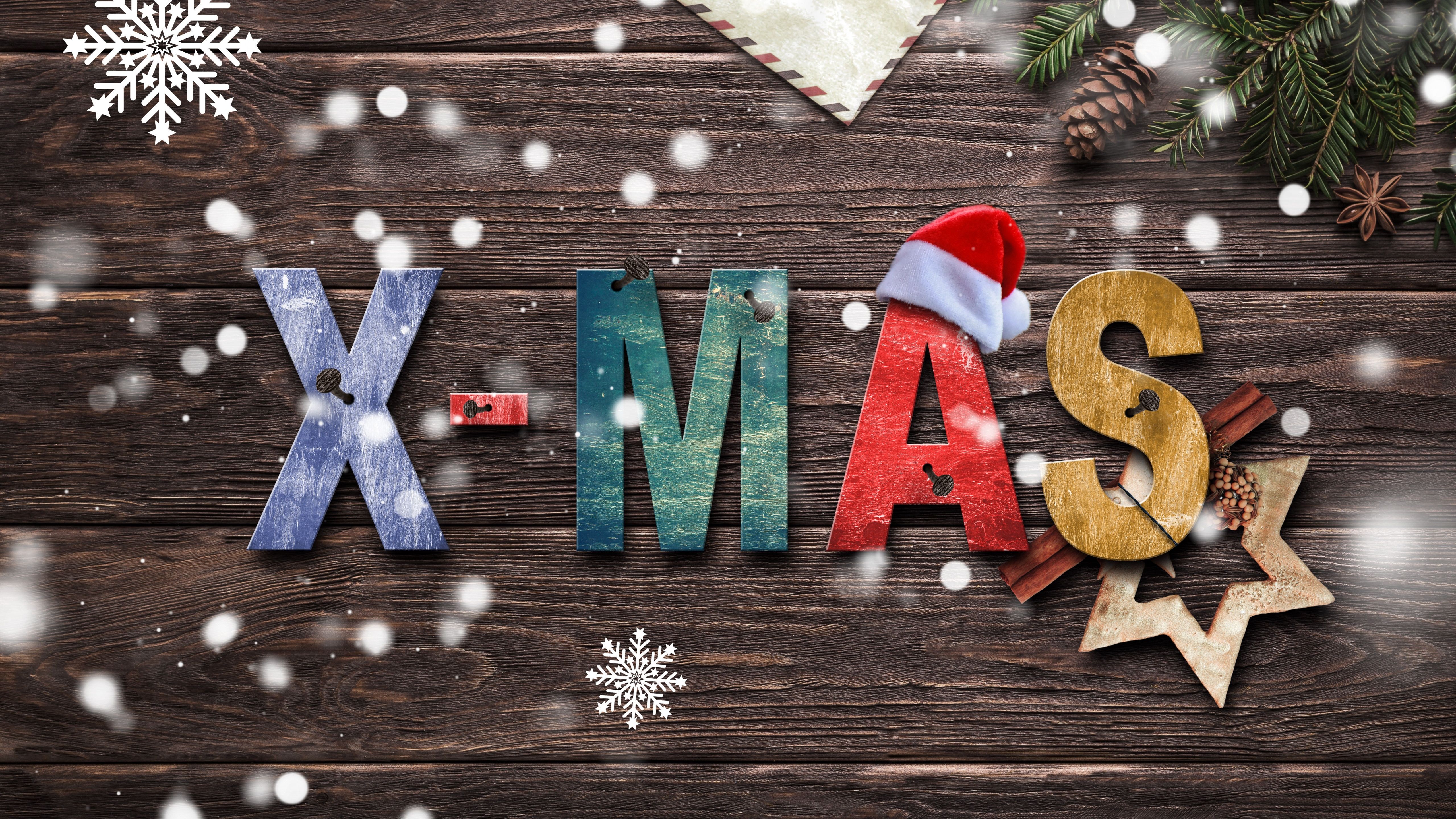5120x2880 Christmas Wallpaper 4K, Wood