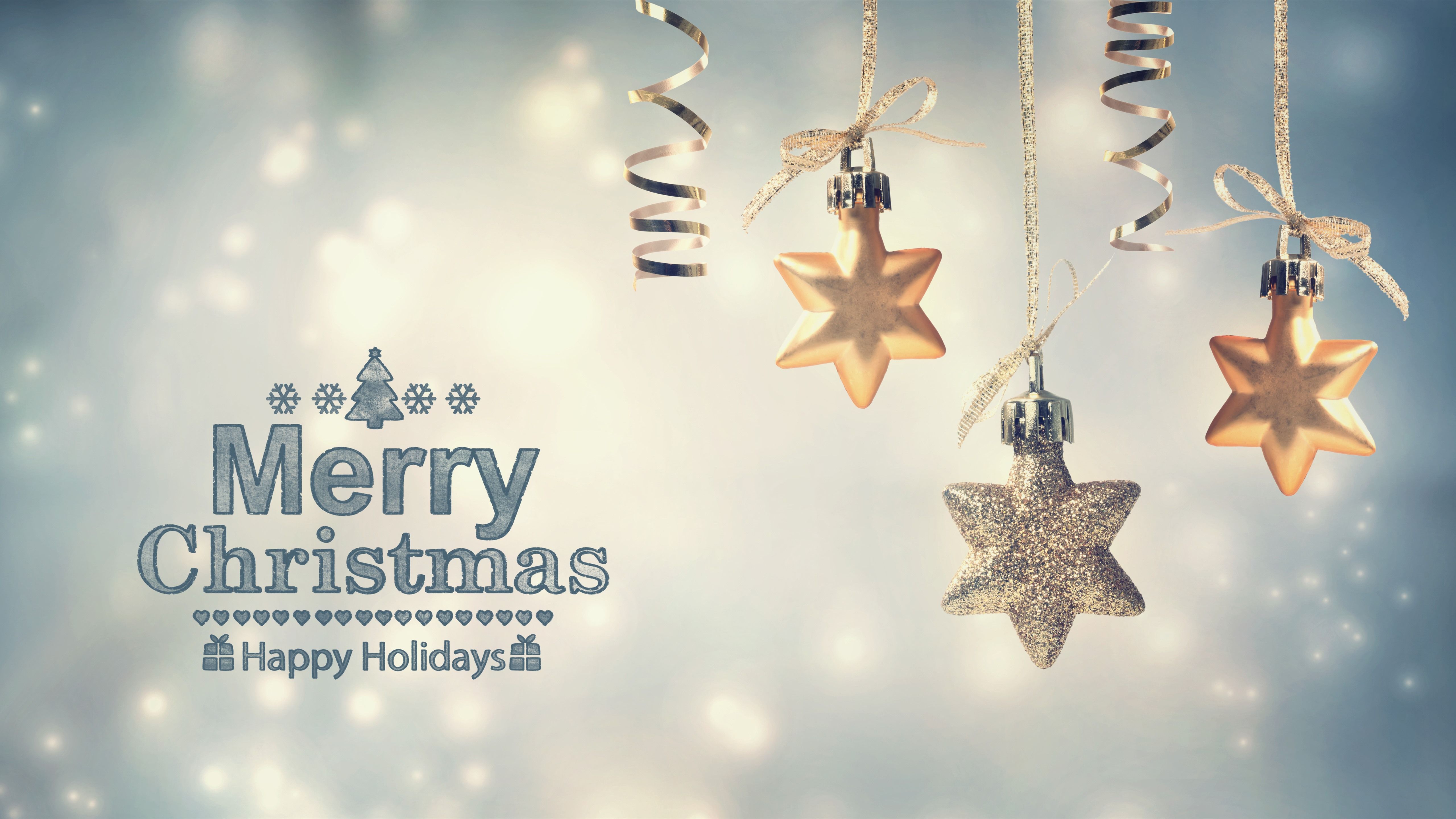 5120x2880 Wallpaper Stars decoration, Merry