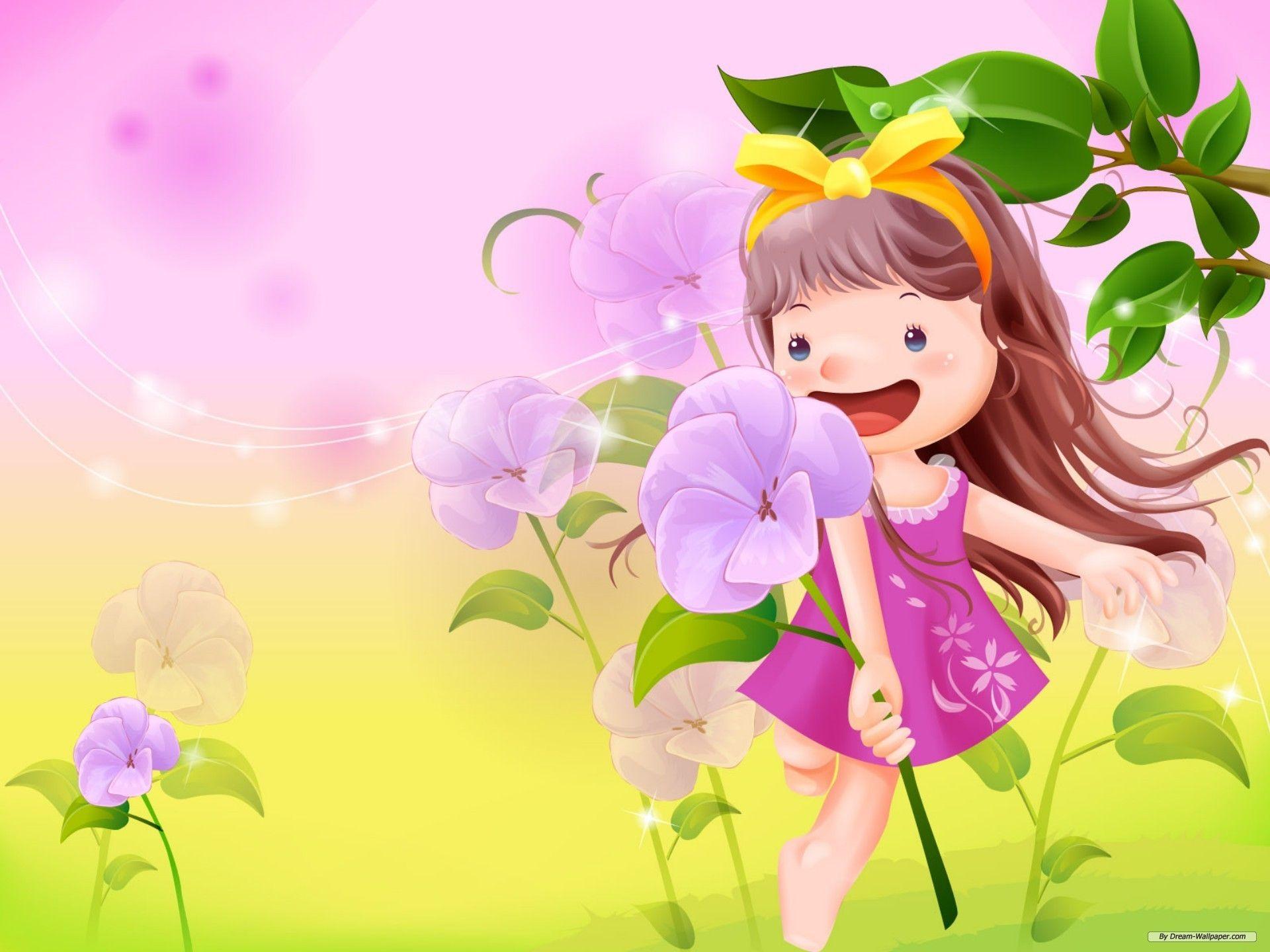 Cute Cartoon Pink Flowers Wallpapers Top Free Cute Cartoon Pink