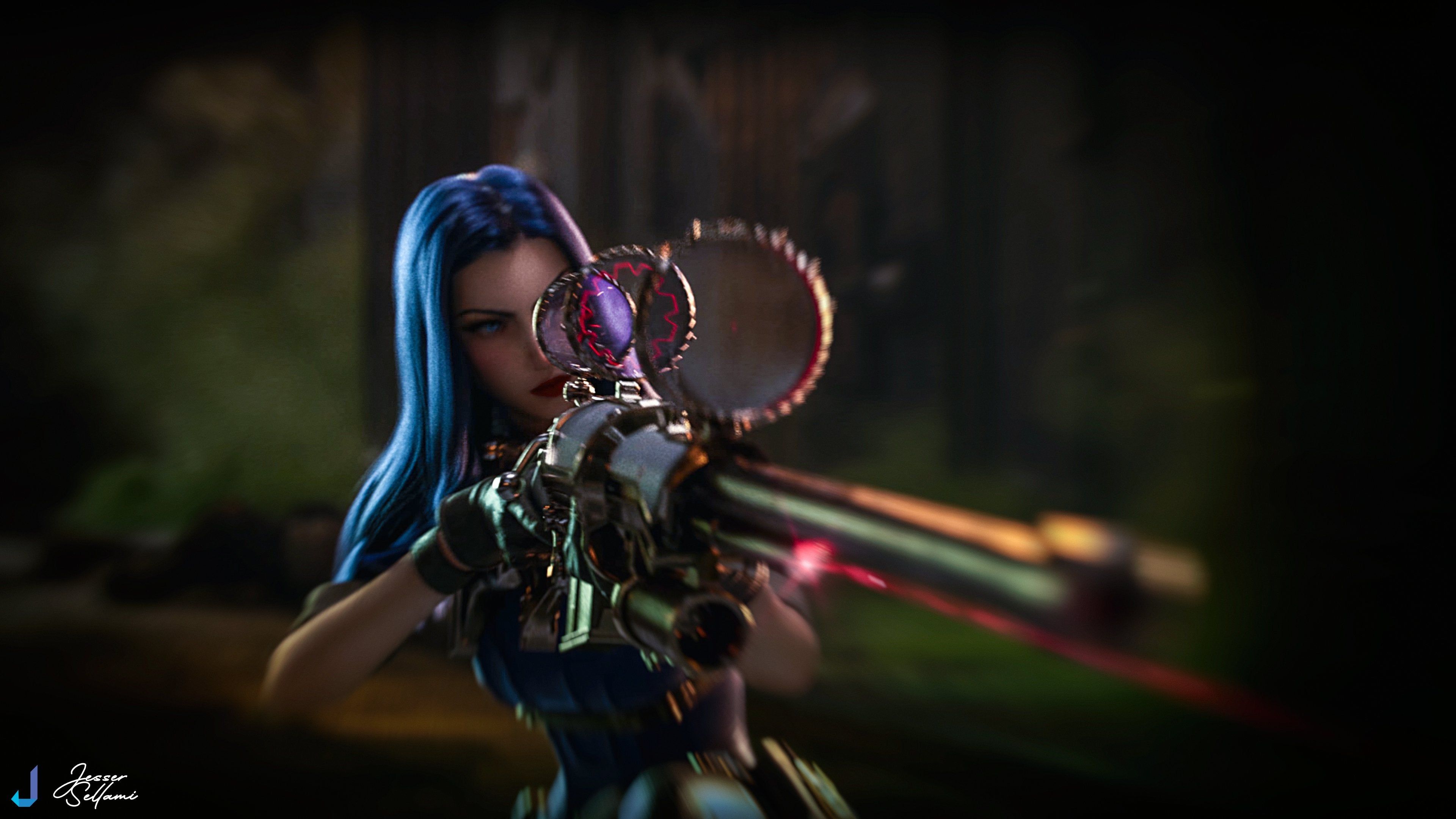 3840x2160 Arcane Caitlyn Wallpaper
