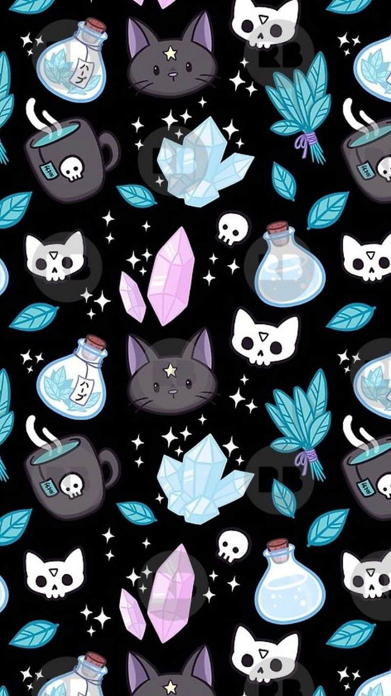 800x1424 Pastel goth, crazy, dead, skull, skulls