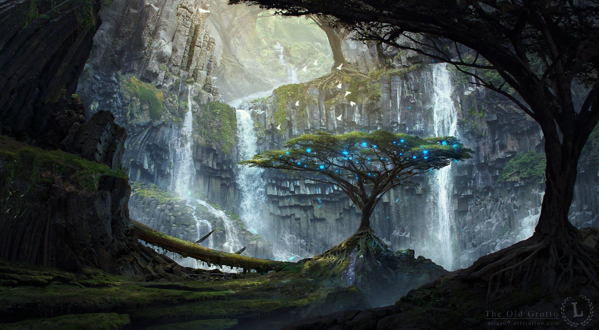 1920x1060 Enchanting Waterfall: A Fantasy HD