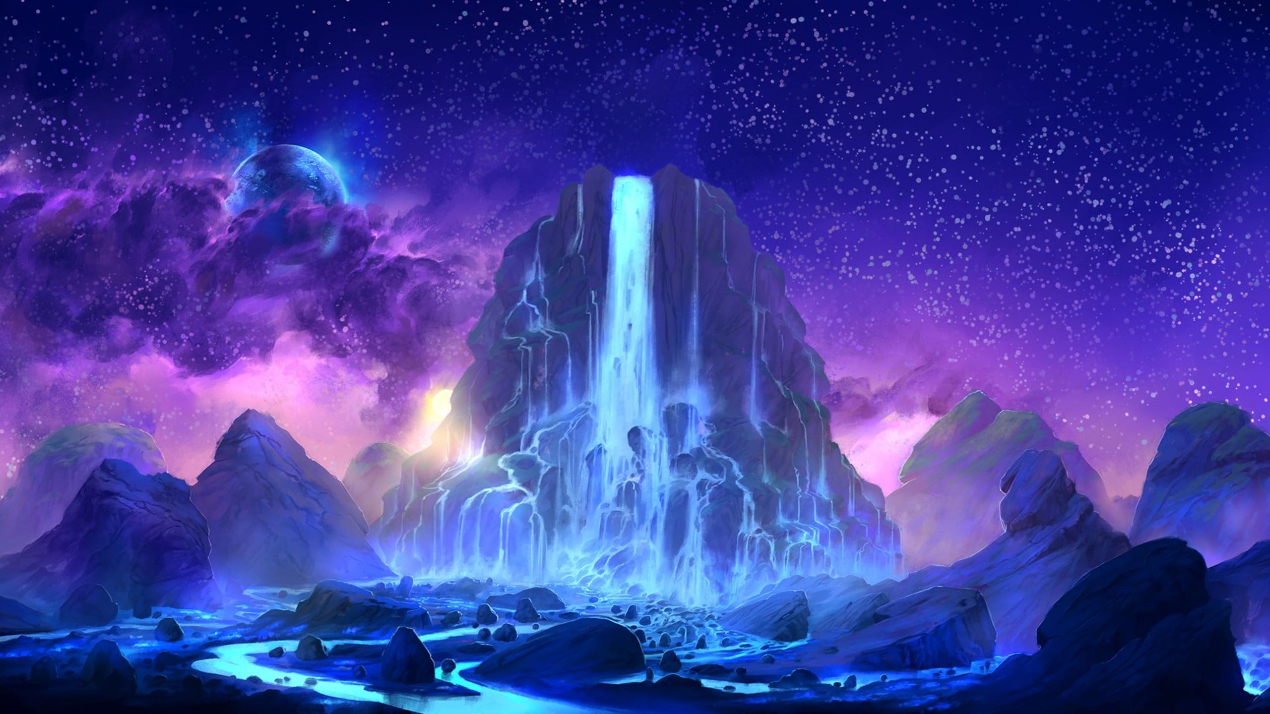 2560x1440 2560*1440) Fantasy Waterfall. : r