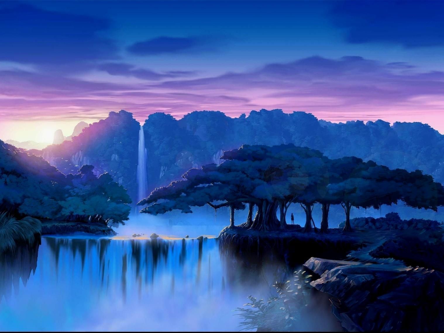 1518x1139 Fantasy Waterfall Wallpaper