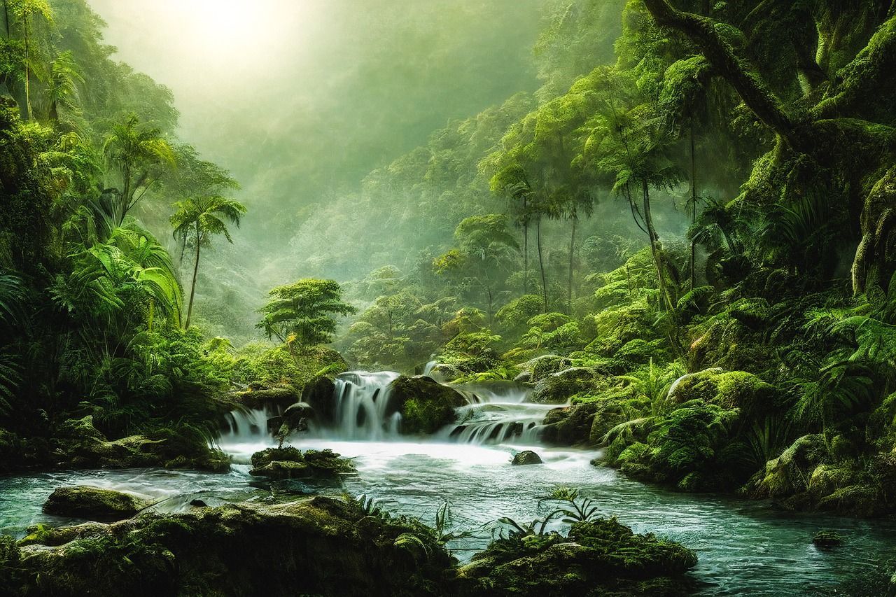 1280x853 River Waterfall Fantasy