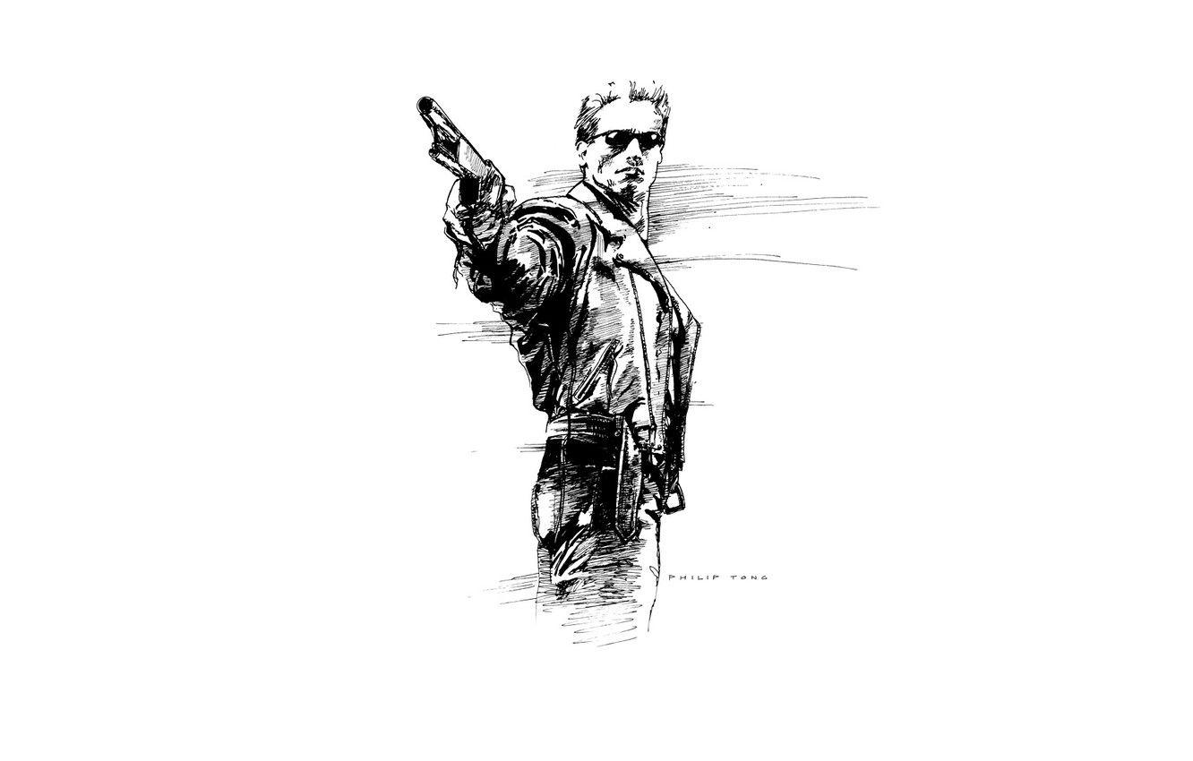 1332x850 Wallpaper weapons, glasses, shotgun, Terminator Judgment