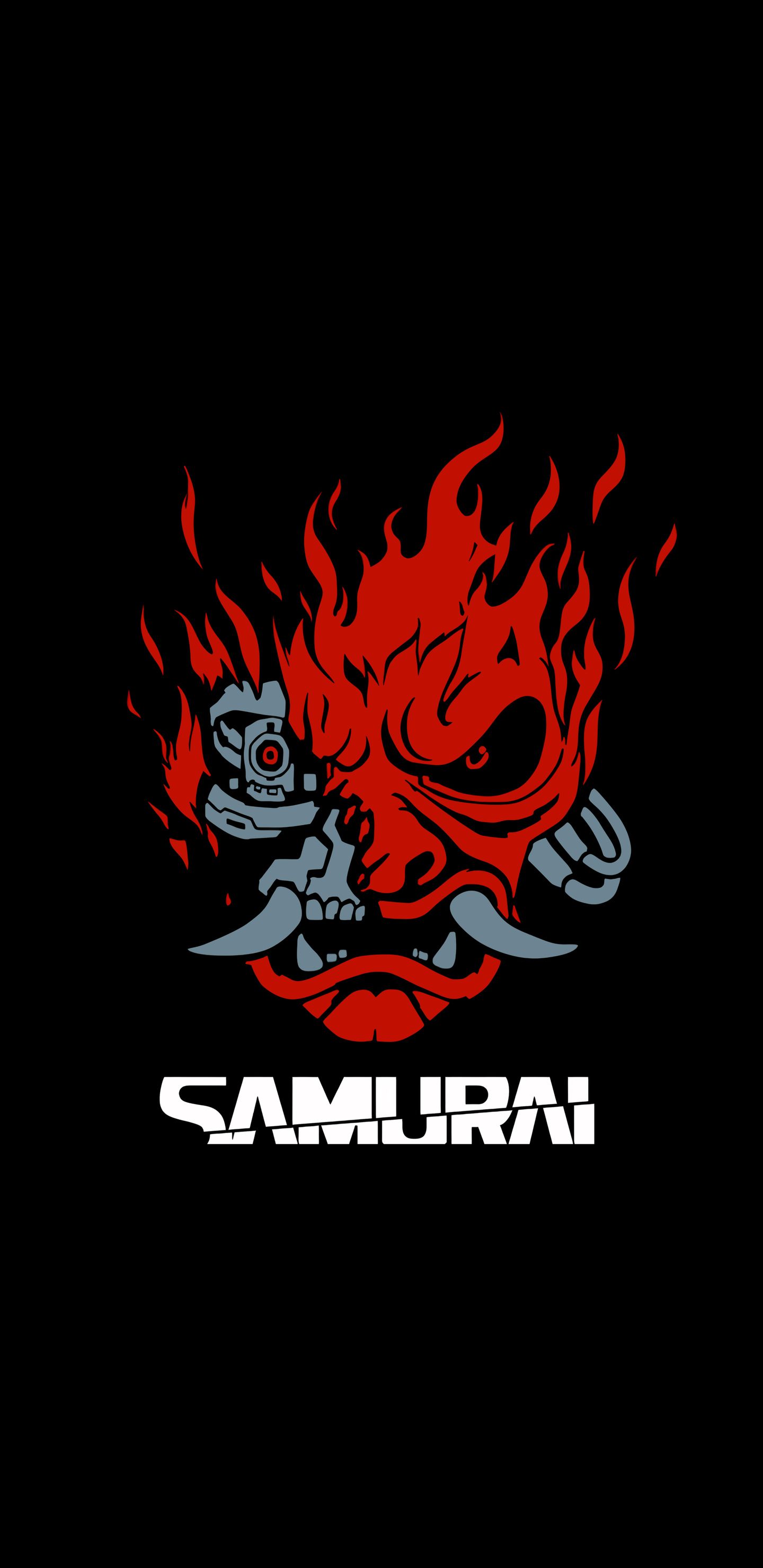 1440x2960 High resolution samurai logo wallpaper
