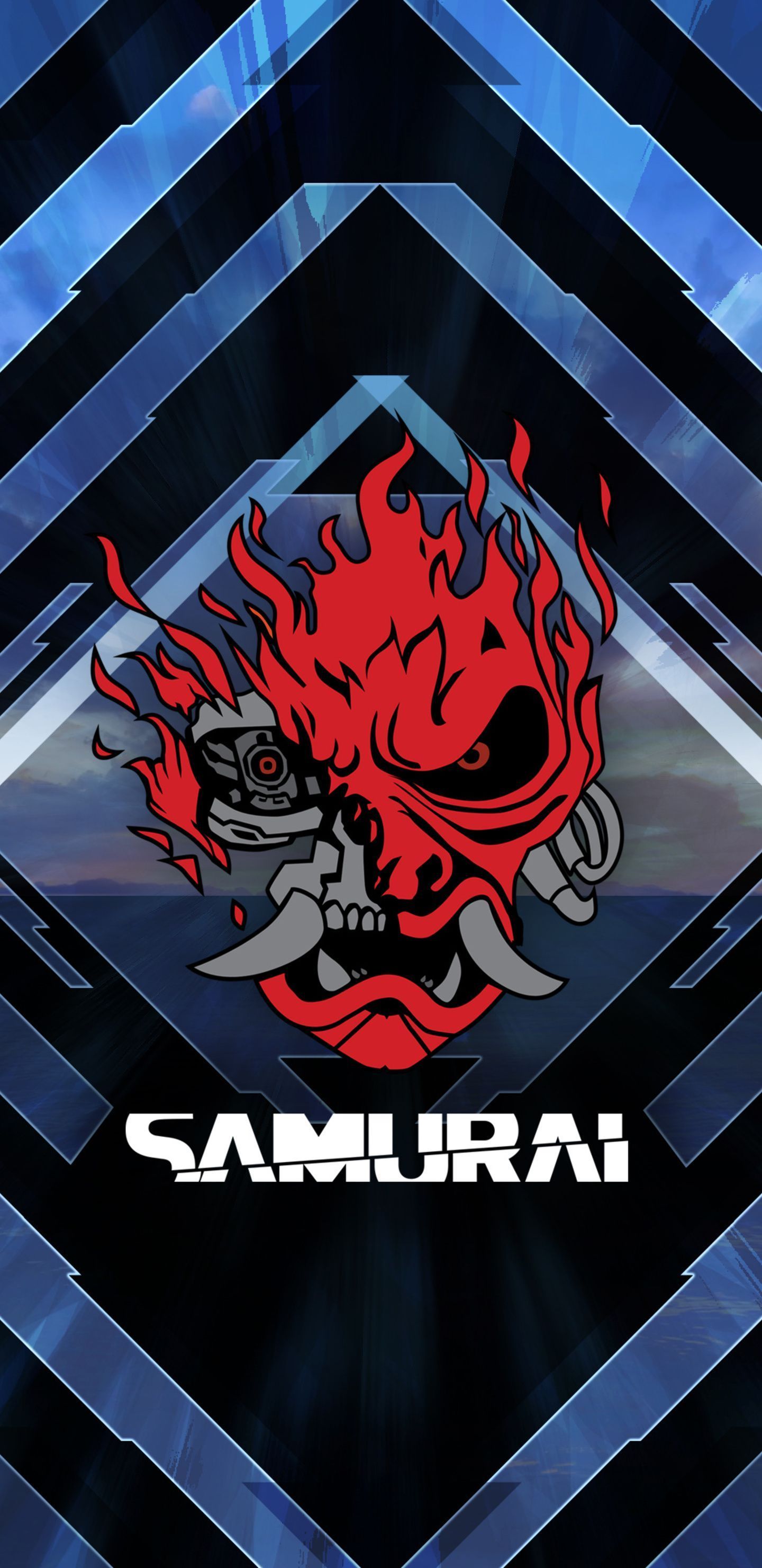1440x2960 High resolution samurai logo wallpaper