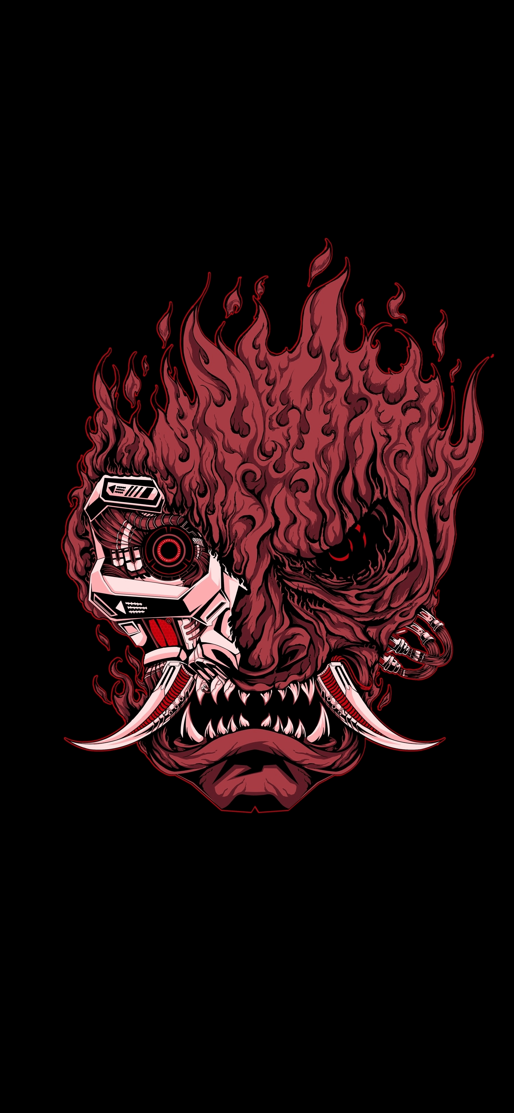 1650x3573 Cyberpunk SAMURAI wallpaper by
