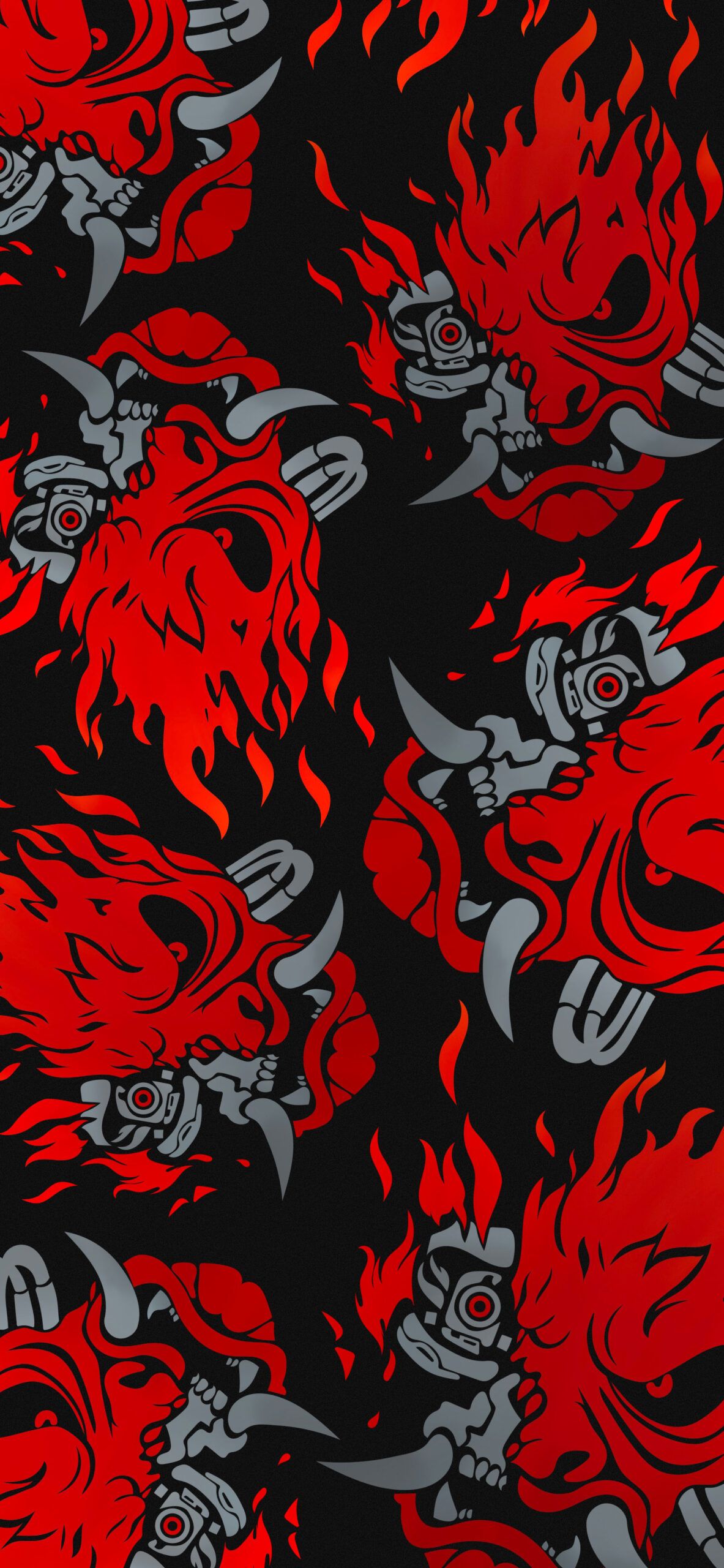 1183x2560 Cyberpunk 2077 Samurai Logo Black