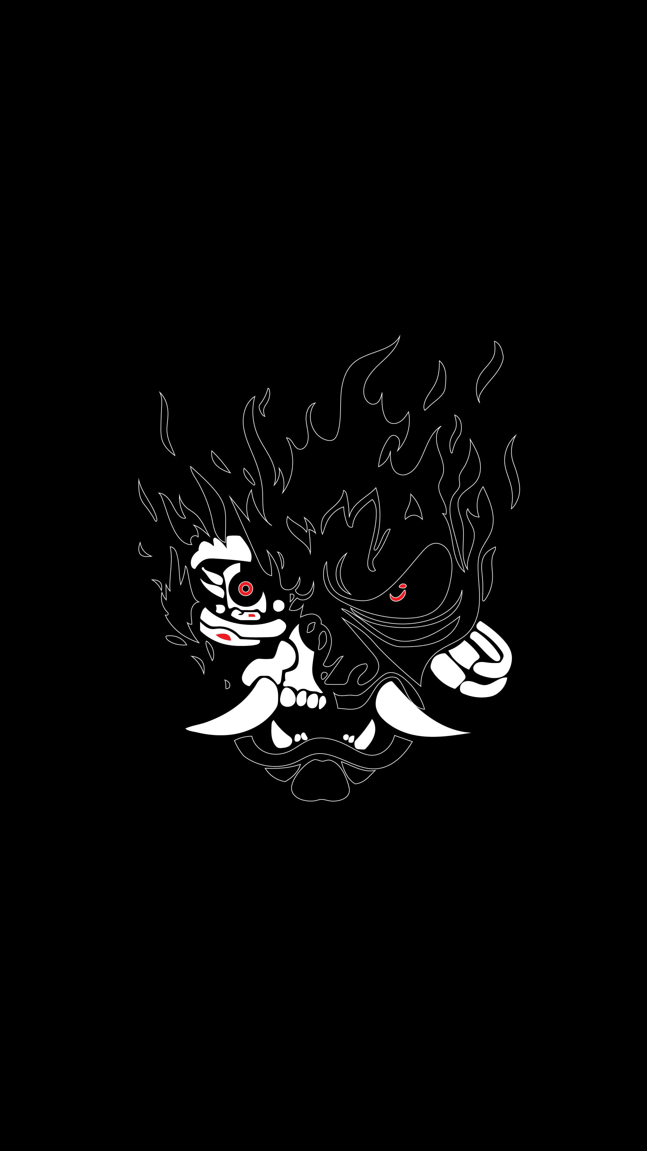 2160x3840 Cyberpunk 2077 Samurai Logo 8K AMOLED