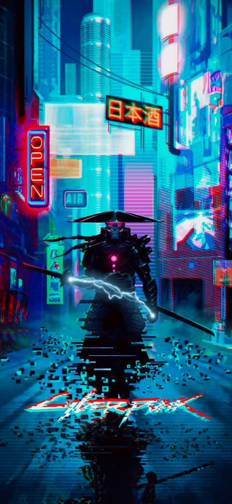 800x1733 HD cyberpunk 2077 samurai wallpaper