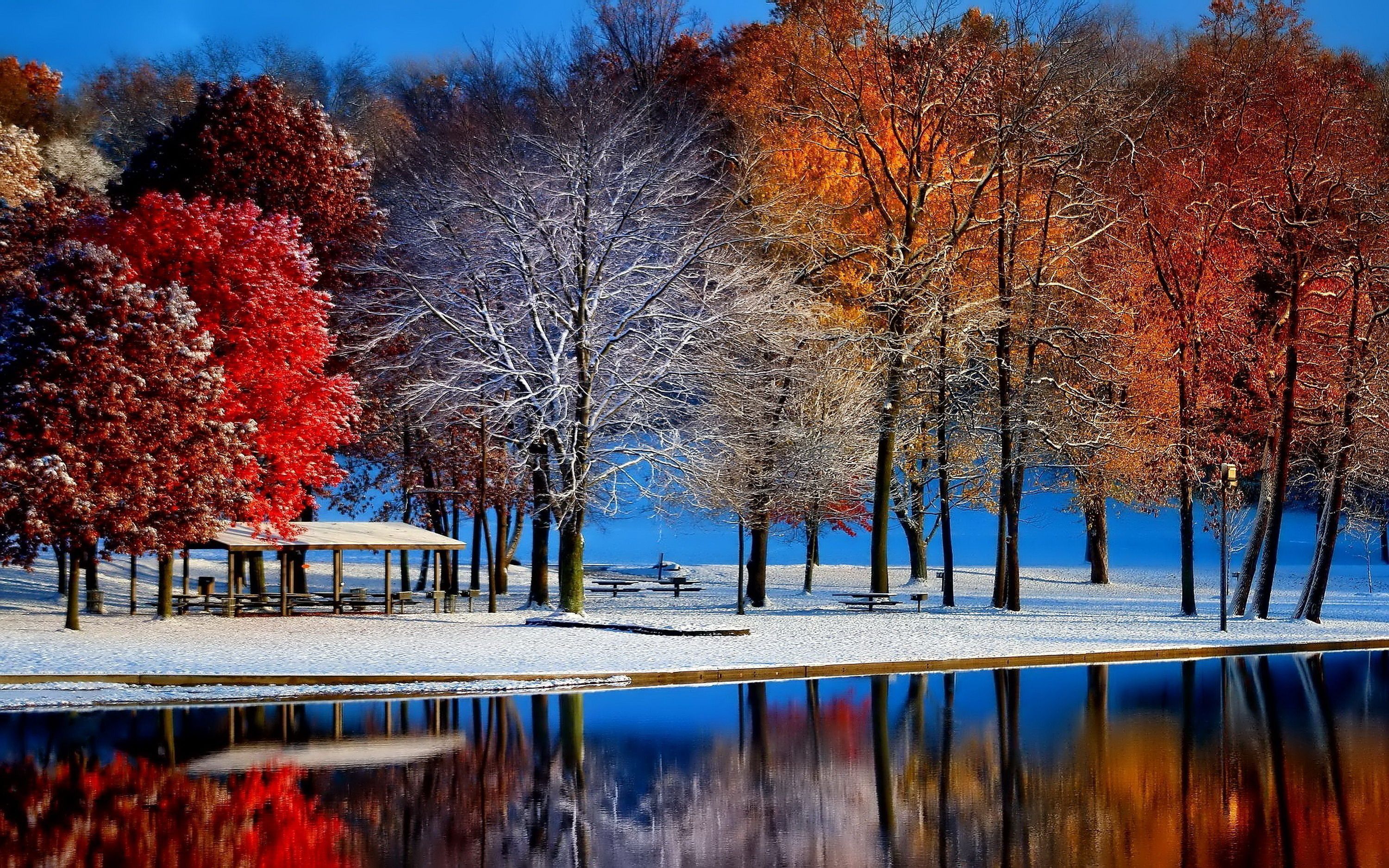 3000x1875 First Snow Wallpaper