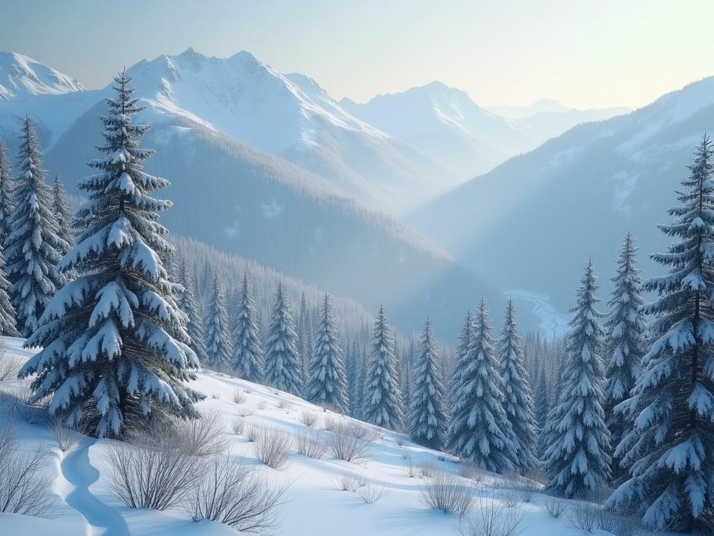1024x768 The First Snow Has Gently Blanketed