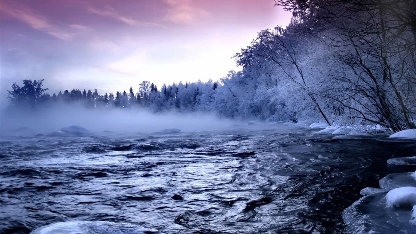 1366x768 Winter First Snow