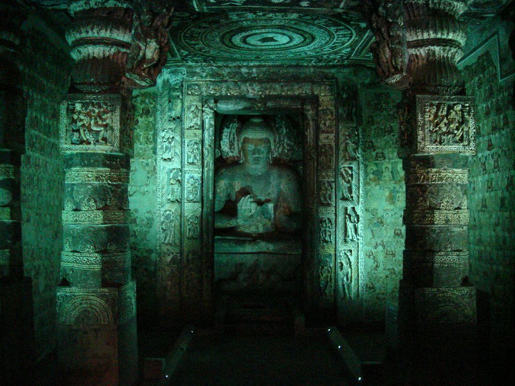 1024x768 Inside Ajanta caves. Ajanta is a