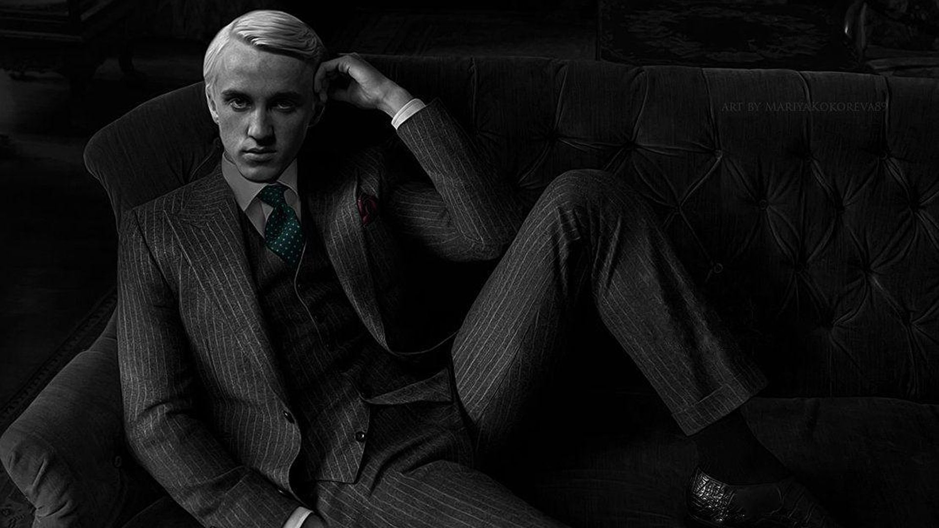 1920x1080 Black And White Photo Of Draco Malfoy