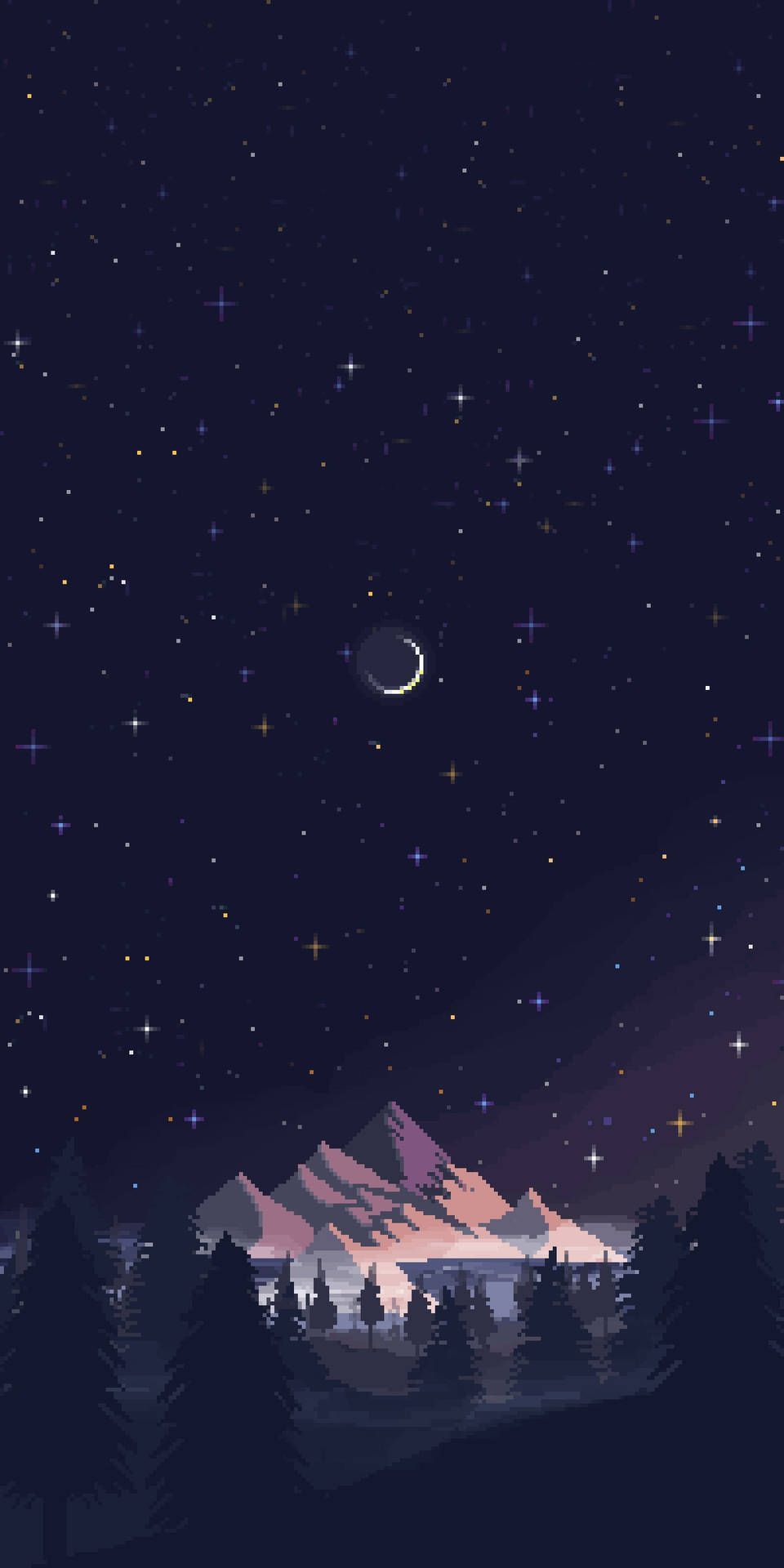 960x1920 Download Night Pixel Art Minimalist