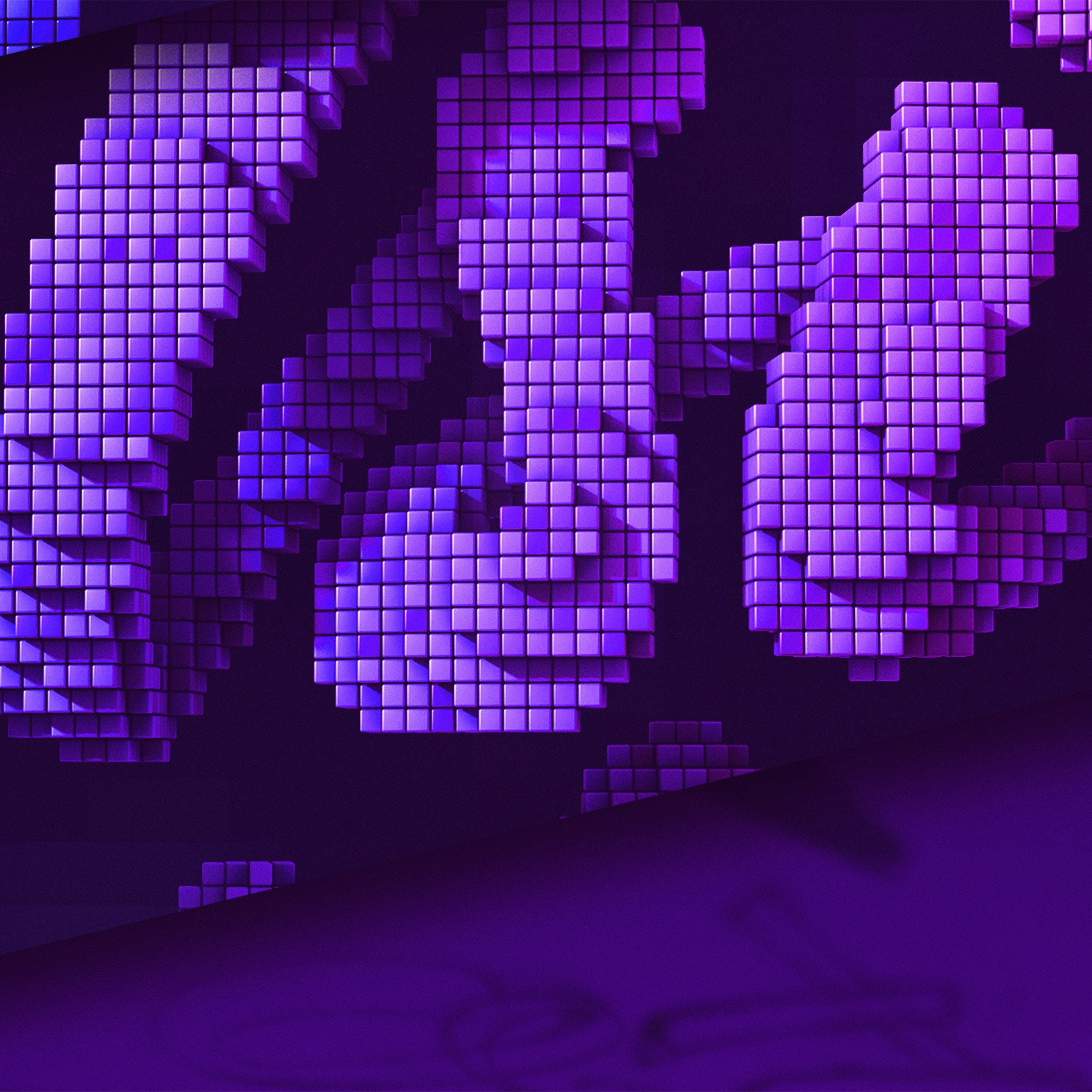 2732x2732 Digital Pixel Art Purple Pattern