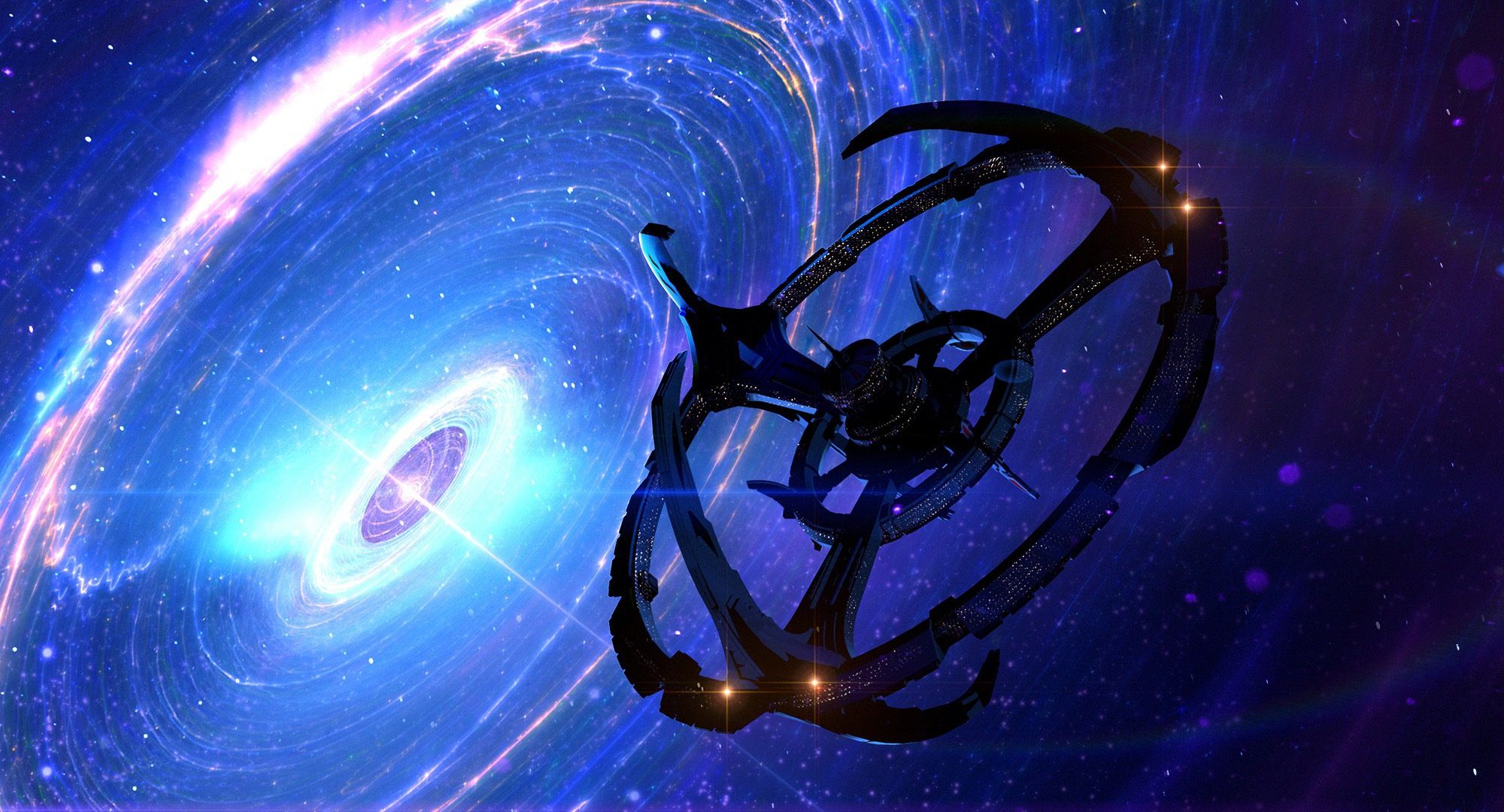 2000x1080 Wallpaper space, stars, the cycle