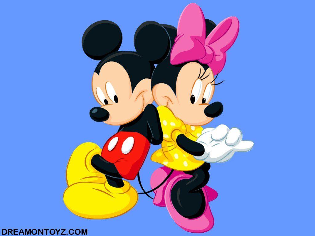1024x768 Tải xuống miễn phí Hình nền hoạt hình của Chuột Mickey với Minnie
