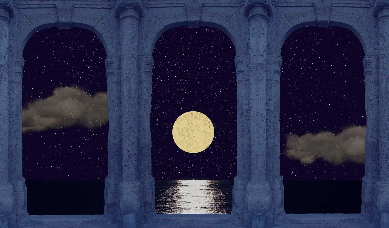1280x750 Balcony Moon Ocean