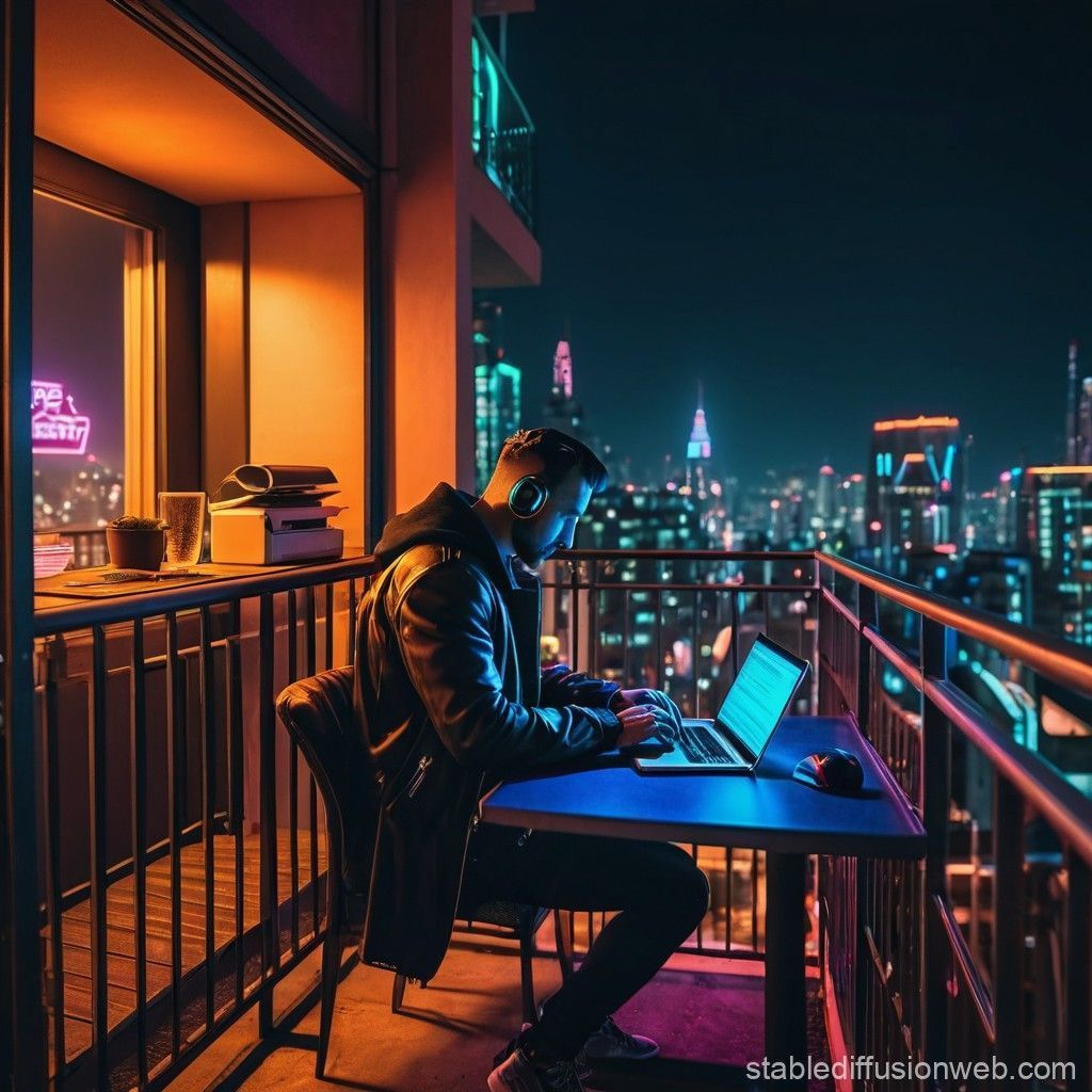 1024x1024 balcony at night Prompts. Stable
