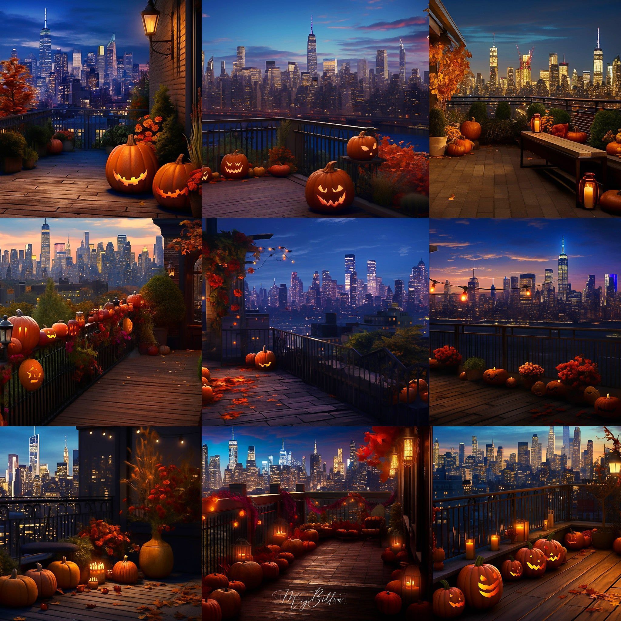 2048x2048 Pumpkin Balcony Background Bundle