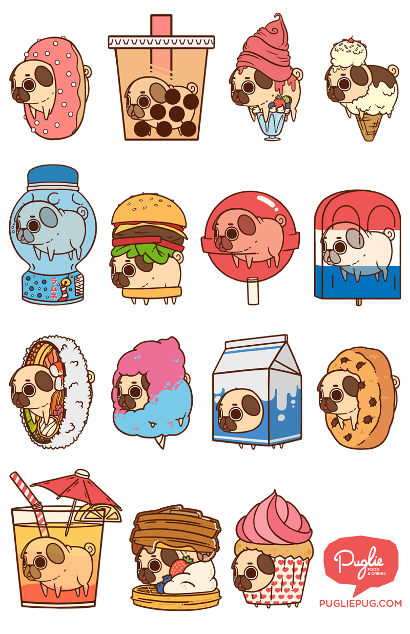 800x1236 Puglie Pug On. Iso, Low Poly, Flat. Cute Food Drawings