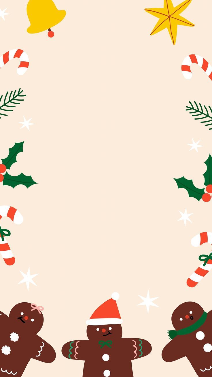 736x1308 Festive Christmas gingerbread man frame