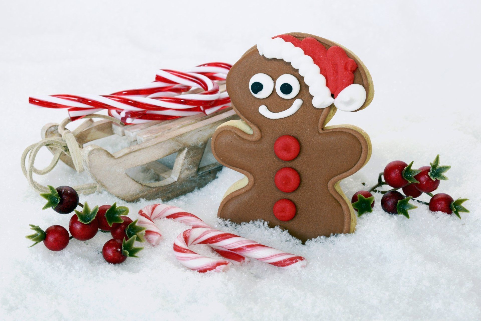 1920x1280 Download Sled Candy Cane Gingerbread