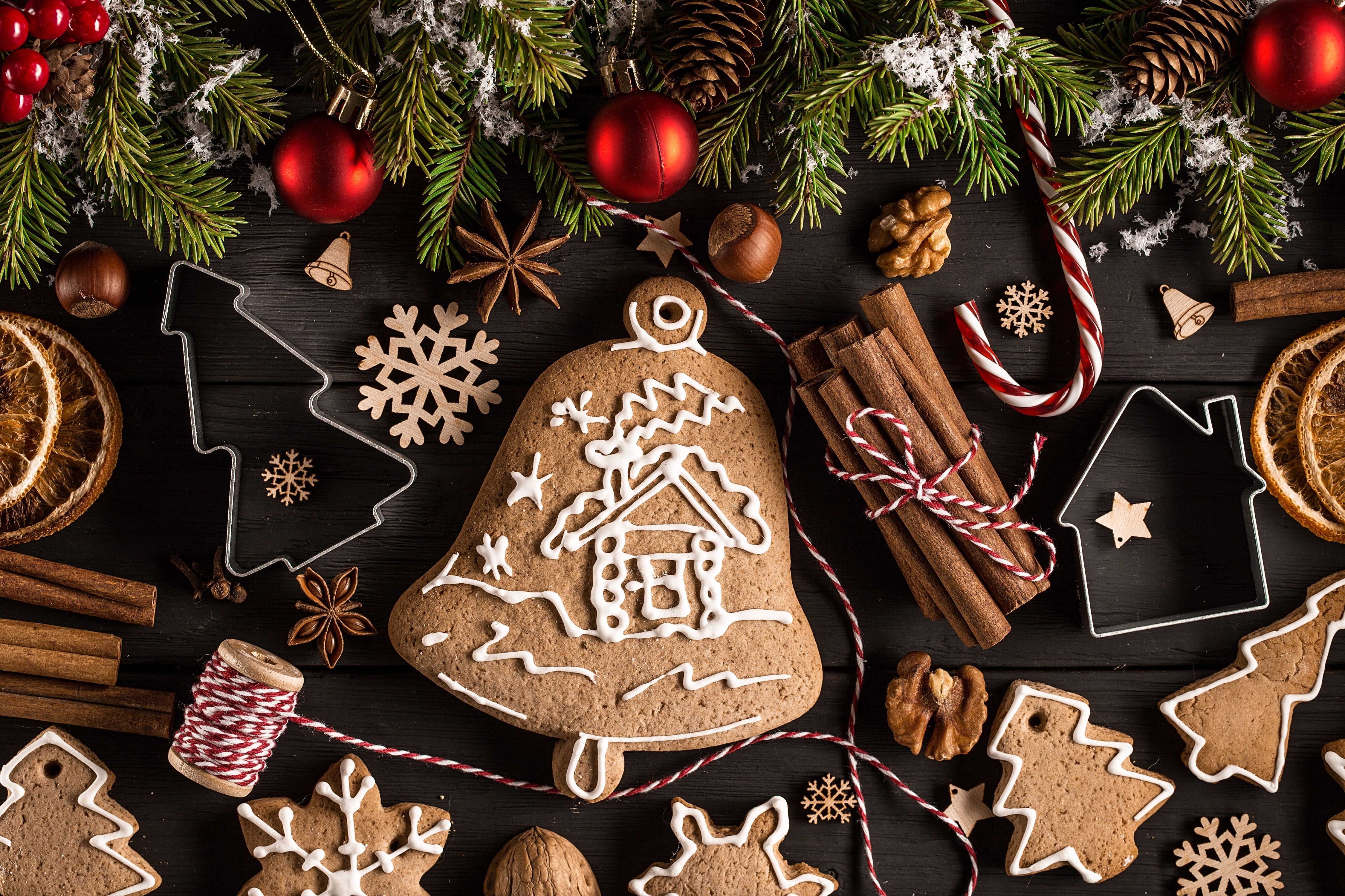 4500x3000 Cinnamon Christmas Food Cookie 4k