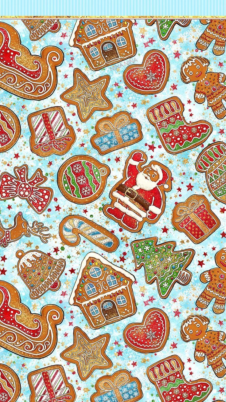 736x1308 Cute Christmas Gingerbread Digital