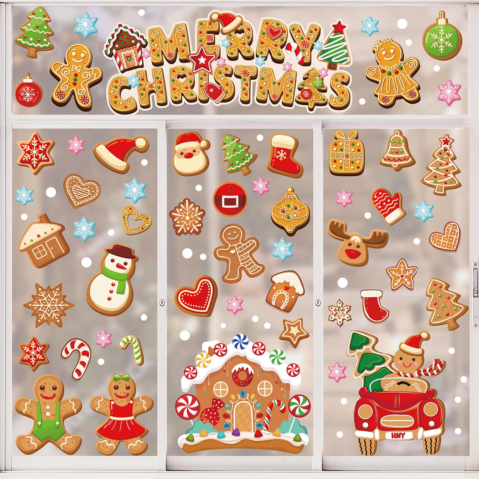 1600x1600 AnyDesign 9 Sheet Christmas Window