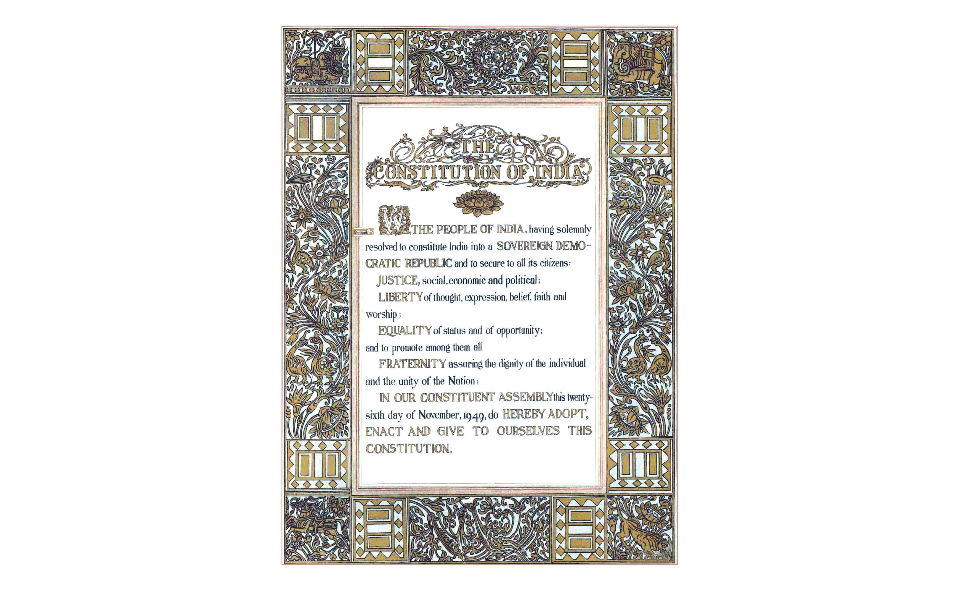 3747x2356 Indian Constitution Wall Frame