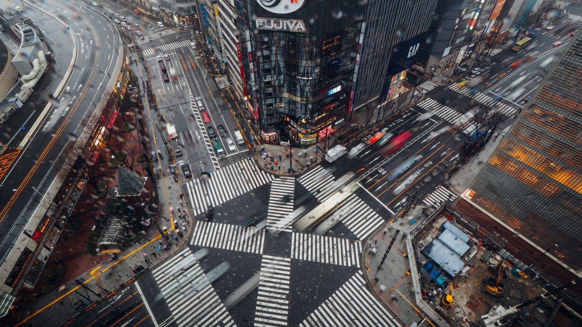 1920x1080 Download 1920x1080 Japan Tokyo Ginza, Street, Construction