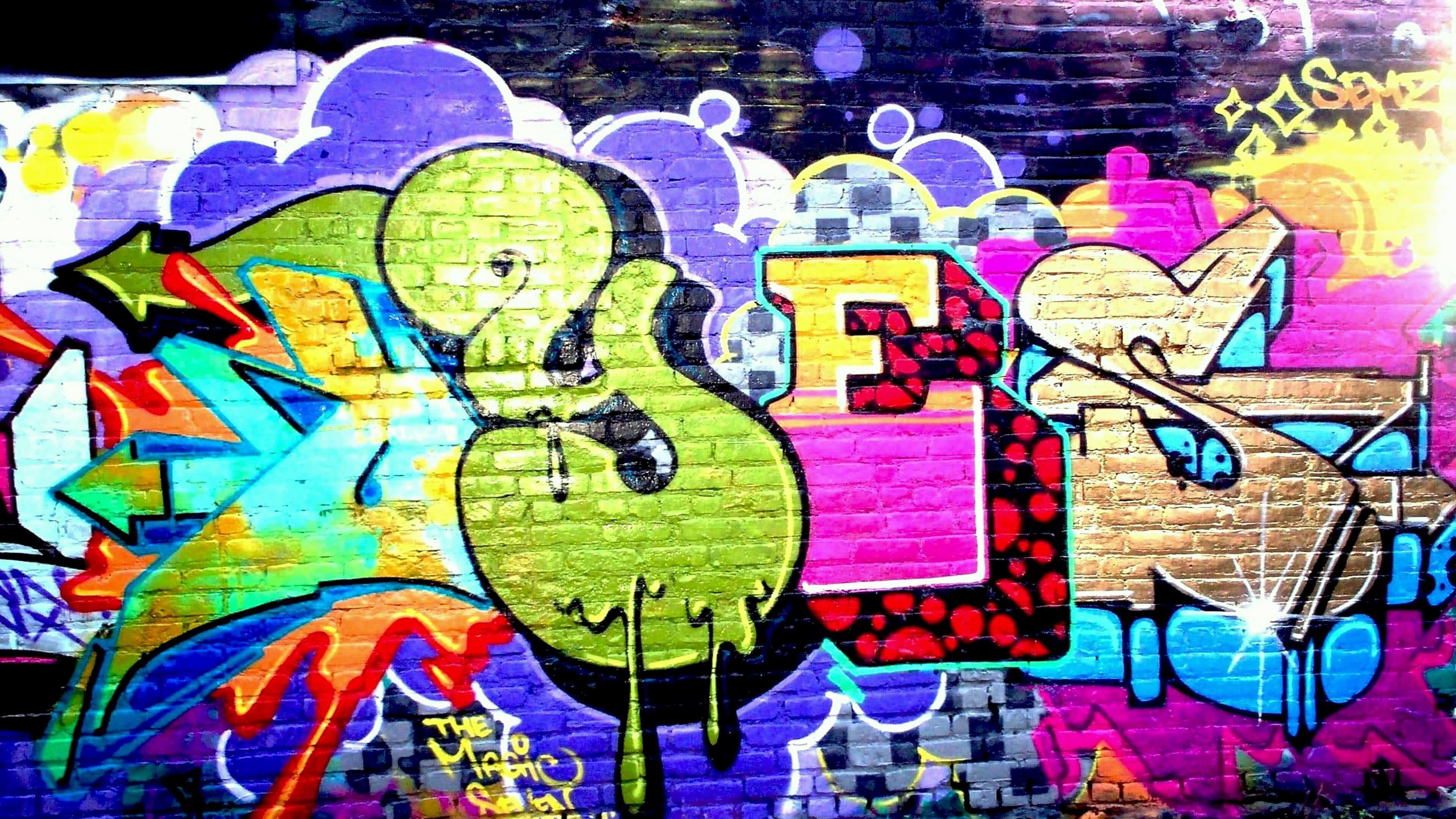 3840x2160 Yes Graffiti Art On A Brick Wall UHD 4K Wallpaper