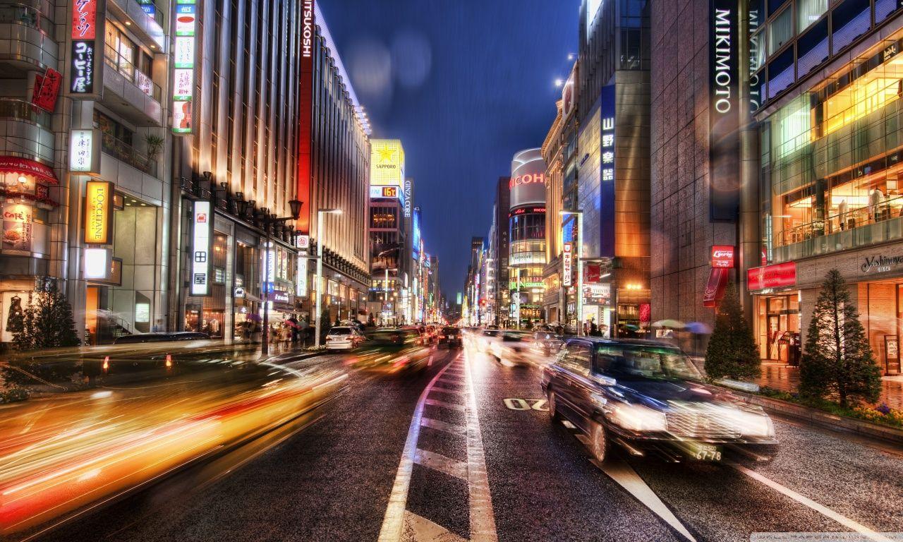 1280x768 Tokyo Street At Night, HDR ❤ 4K HD Desktop Wallpaper for 4K